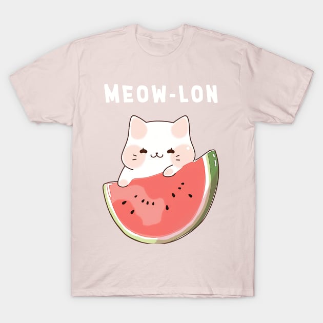 Cute Kawaii Cat - Meow-lon summer fresh T-Shirt by Tee-Magination